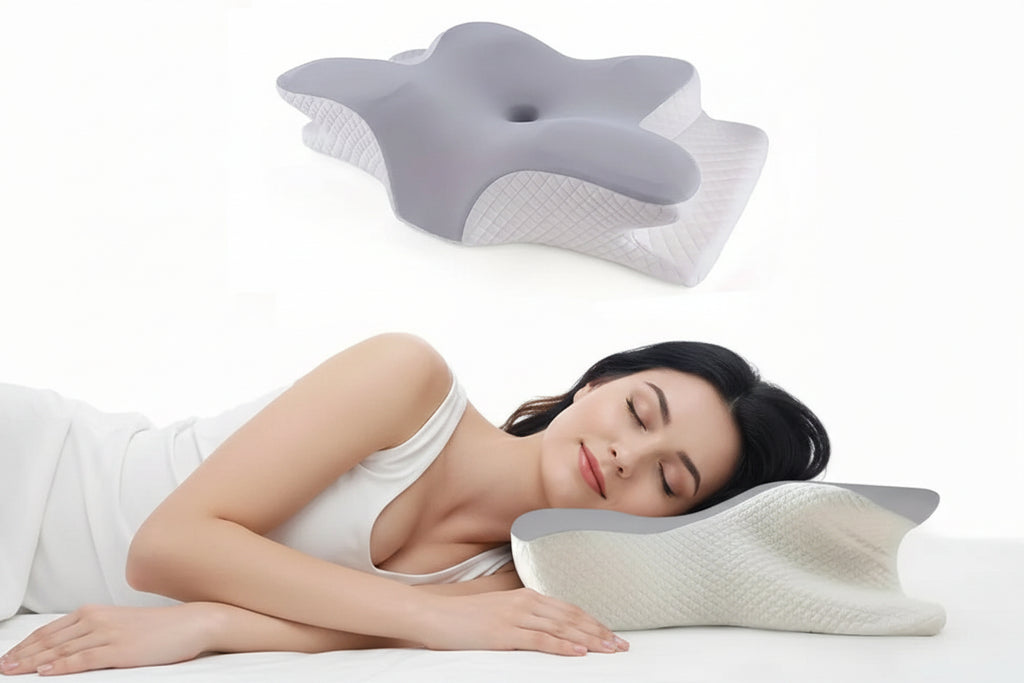 Cuscino cervicale in memory foam a forma di farfalla